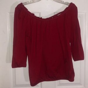 red long sleeve blouse